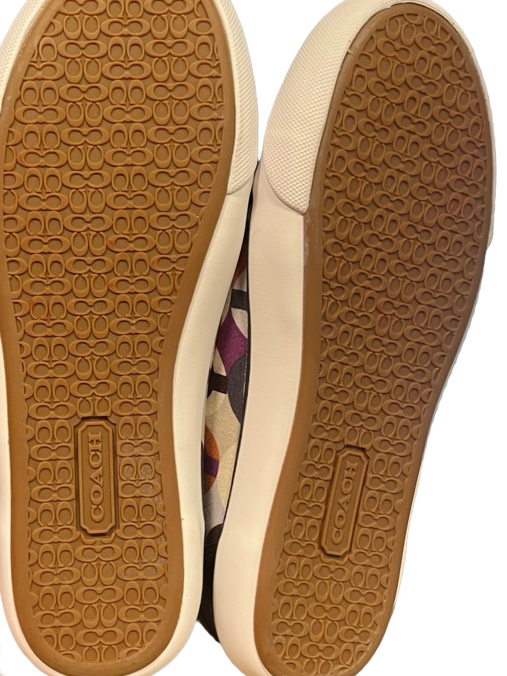 Coach Barrett Op Art Signature Sz 6.5 Purple Gray Brown White Sneakers EUC - Picture 6 of 9
